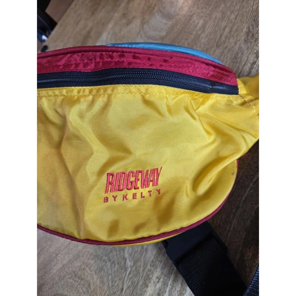 Ridgeway By KELTY fanny Pack Lumbar Pack Vintage Yellow Blue Red Large Capacity